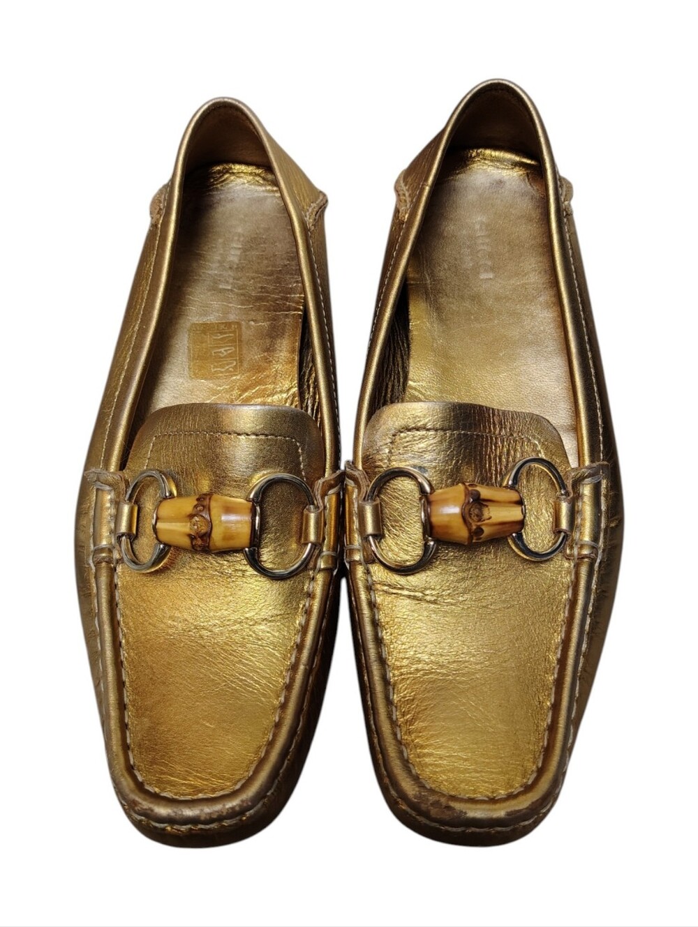 Gucci Bamboo Horse Bit Leather Driving Loafers Need Repair